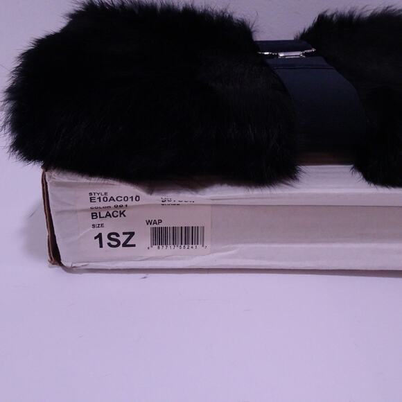 Theory Women's Transformer Rabbit Fur Wrap Clutch Purse Bag BLACK - Picture 7 of 11